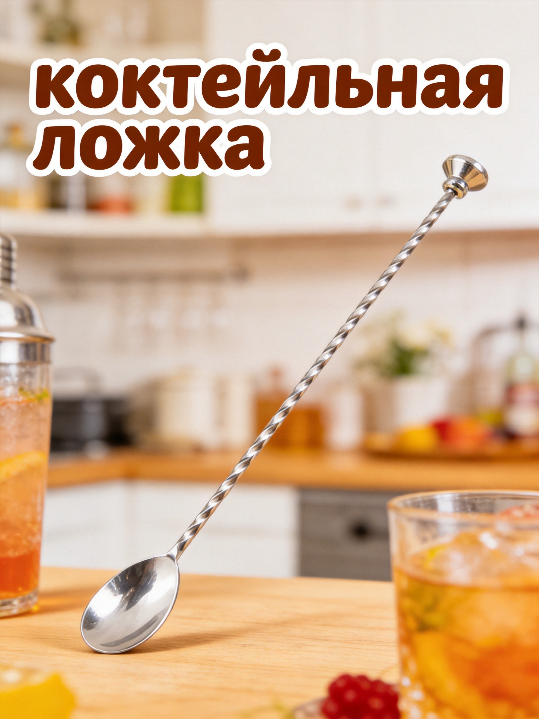 Bar Spoon Twisted - Длинная ложка для коктейлей из нержавеющей
