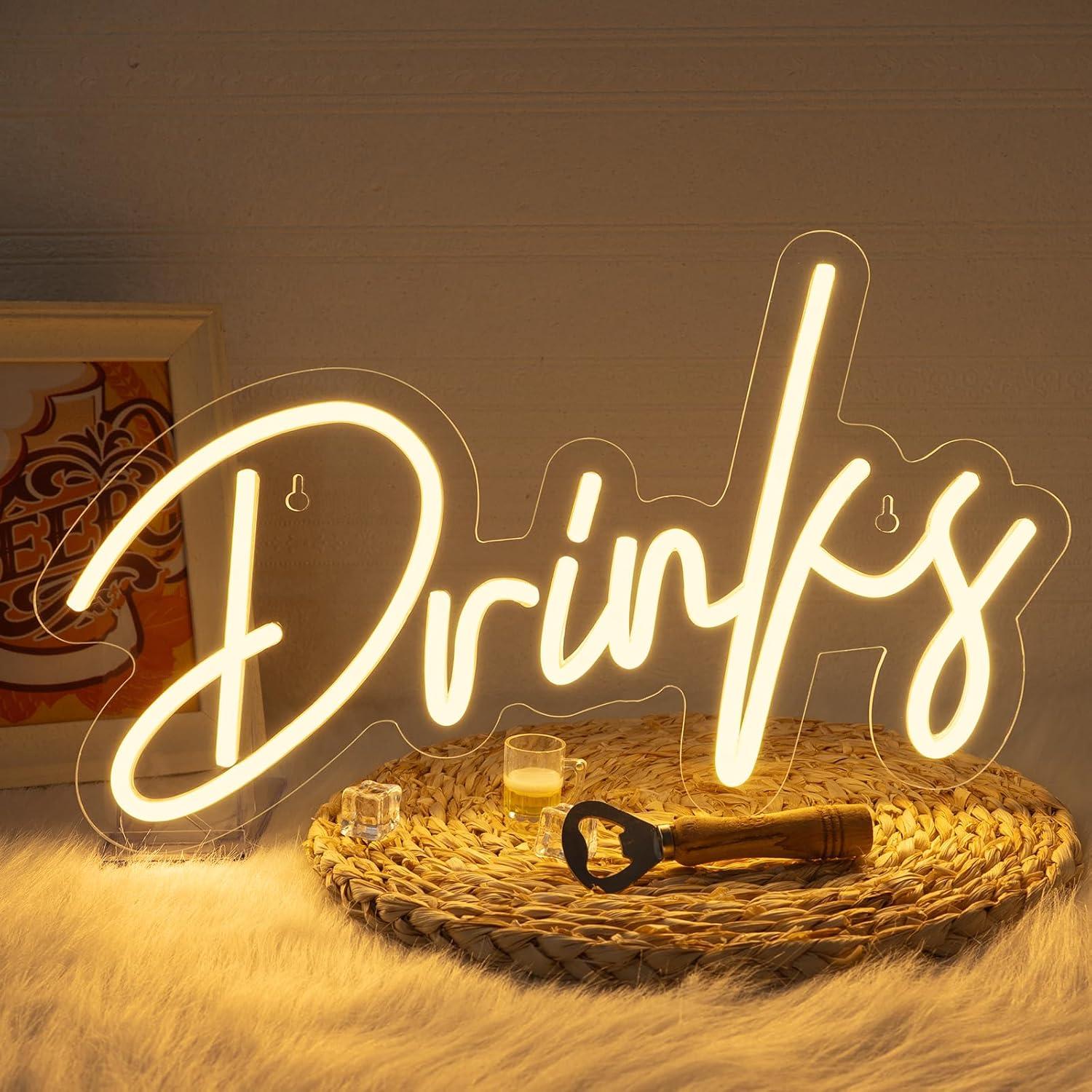 Home Bar And Restaurant - Неоновая вывеска с изображением напитков, светодиодная