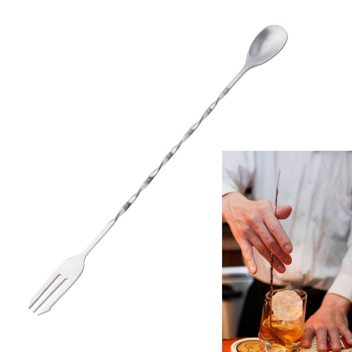 Длинная ложка-вилка из нержаве – обзор и цена Bar Spoon Twisted